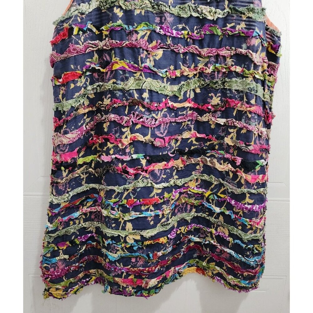 Women's Multicolor Ruffled Tank Top - Picture 3 of 10